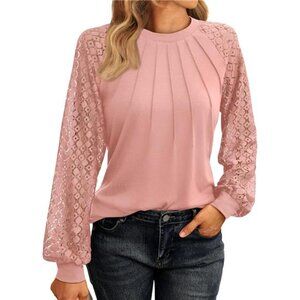 Women’s Long Sleeve Lace Tops, Business Casual Knitted Blouses‎ - Fall Fashion